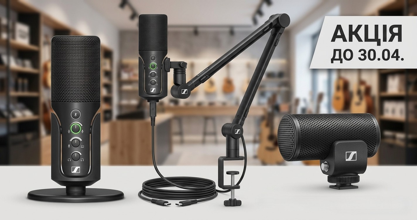 Спеціальна акція на мікрофони Sennheiser: професійний звук для стрімів, подкастів і відео!